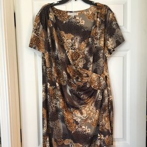 AA Studio AA dress 18w, side gather, multicolored